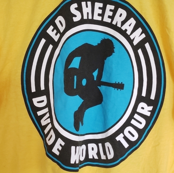 Ed Sheeran Divide World Tour T-Shirt Yellow Sz Med - Picture 3 of 9